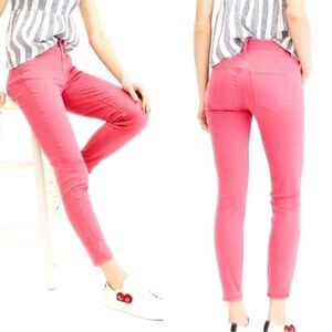 JCrew Toothpick Cropped Ankle Jeans in Guava Pink Size:  27
